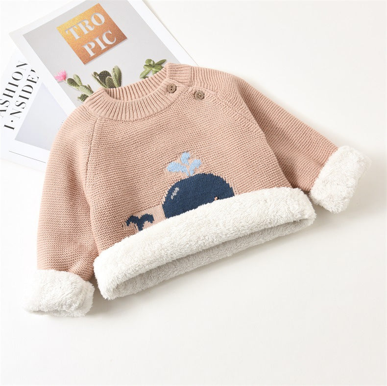 Cozy Whale Knit Baby Sweater