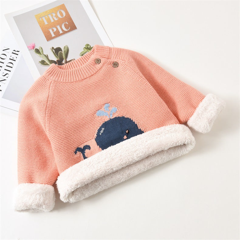 Cozy Whale Knit Baby Sweater