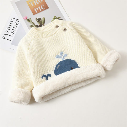 Cozy Whale Knit Baby Sweater